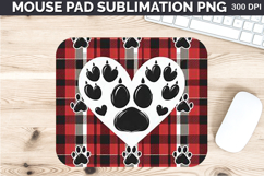 Watercolor Paws Mouse Pad Sublimation - Valentines PNG Desig Product Image 1