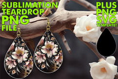 Joyful Teardrop Earrings Design PNG, Leopard Prints Product Image 1