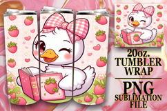 Magical Sublimation 20oz tumbler wrap, Cute Goose Product Image 1