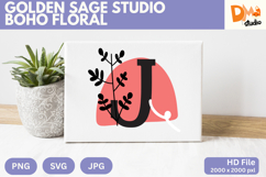 Golden Sage Studio Boho Floral Monogram Product Image 1