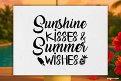Sunshine Kisses & Summer Wishes SVG Engraved | Beach Quotes Product Image 2