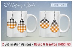 32 BUFFALO PLAID Round &amp; Teardrop EARRINGS Designs. Product Image 8