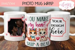 Cute Valentines Photo Mug Wrap template PNG for Sublimation Product Image 2