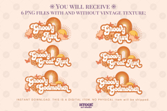 Groovy Aunt Retro Sublimation Png Bundle | Sunshine PNG Product Image 2