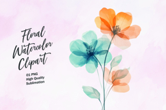 Watercolor floral clipart sublimation Product Image 1