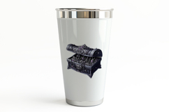 Gothic Black Jewelry Box Ornate Halloween PNG Product Image 3