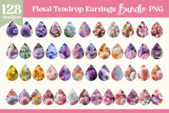 Faux Fur Spring Floral Teardrop Earring Sublimation Bundle Product Image 2