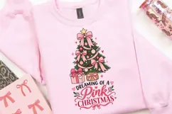 Dreaming Of A Pink Christmas PNG Sublimation Design Product Image 4