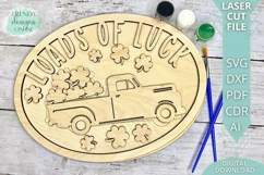 St Patrick's day Loads of Luck Truck sign Laser cut svg Product Image 3