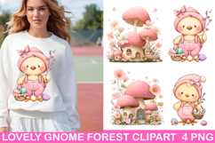lovely Gnome Forest Clipart PNG, Watercolor PNG Product Image 1