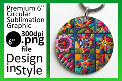 Vibrant Circle PNG Coaster Artwork , Patchwork Product Image 1