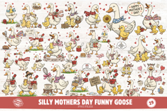 Silly Mothers Day Funny Goose Clipart Product Image 1