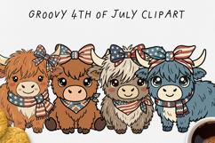 Groovy 4th of July Clipart Bundle 80 PNG Product Image 7