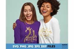 21 and fabulous svg | 21st birthday shirt | fabulous squad Product Image 5