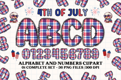 4th July Alphabet png clipart, independence letters doodle Product Image 1