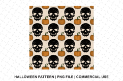 Halloween Skull Pattern Png | Sublimation | Digital Paper Product Image 1