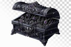 Gothic Black Jewelry Box Ornate Halloween PNG Product Image 1