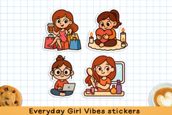 Everyday Girl Vibes printable sticker pack. PNG. Product Image 7