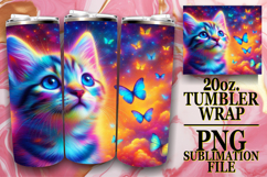 Cozy vibes 20oz tumbler wrap, Cat Product Image 1