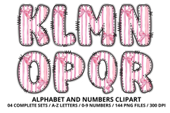Coquette Bow Patchwork Alphabet PNG Letters &amp; Numbers 300DPI Product Image 3