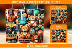 Children Toys Tumbler Wrap Designs, Sublimation Wrap Product Image 1
