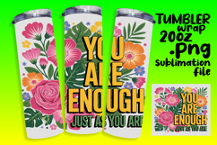 FLAWLESS 20oz Tumbler Graphic , Flower Quote Product Image 1