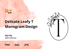 Delicate Leafy Monogram Design Product Image 1
