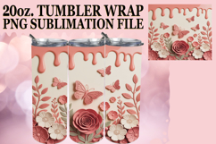 Heartfelt dreams 20oz tumbler wrap, 3D Flowers Product Image 1