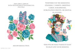 Summer Butterfly Garden Clipart Product Image 2