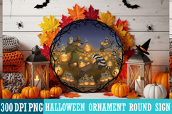 Halloween Round Sign Design PNG Perfect for Spooky Season Product Image 1