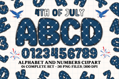 4th July Alphabet png clipart, independence letters doodle Product Image 1