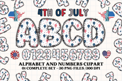 4th July Alphabet png clipart, independence letters doodle Product Image 1
