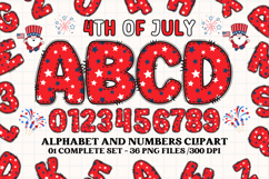 4th July Alphabet png clipart, independence letters doodle Product Image 1