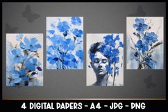 4 Beautiful Flowers Digital Papers I Junk Journal Pages Product Image 2