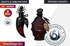 Halloween Hag&#039;s Potions PNG Clipart spooky gothic bottle Product Image 1