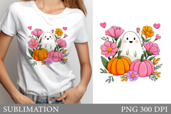 Cute Ghost Sublimation. Cute Ghost T-Shirt Design Product Image 1