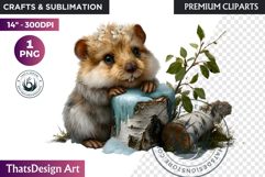 Beaver Watercolor Arctic Winter Animal Clipart Wildlife PNG Product Image 1
