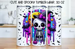 Cute and Spooky Halloween Tumbler wrap PNG, 20 oz. Product Image 1
