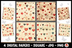 4 Vintage Floral Digital Papers I Junk Journal Pages Product Image 1