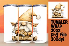 Watercolor Gnome Holiday Tumbler Wrap 20oz Sublimation Product Image 1