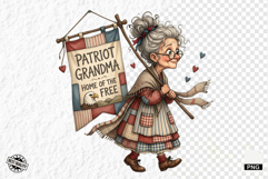 Whimsical Patriotic Grandma Clipart Product Image 1