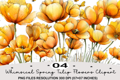Whimsical Spring Tulip Flowers Clipart Spring PNG Product Image 1