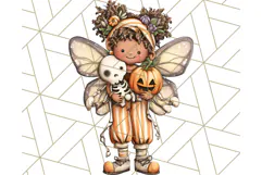 Halloween Fairy Clipart PNG, Spooky Cute Character Art Product Image 4