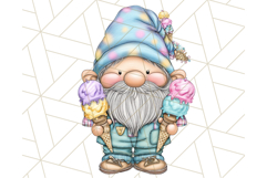 Ice Cream Gnome Clipart PNG Summer Dessert Art, Summer Gnome Product Image 4