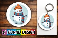 Merry and Bright Snowman Ornament Sublimation Design Product Image 1