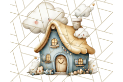 Cozy Cookie Village Clipart, Gingerbread Holiday PNG Product Image 4