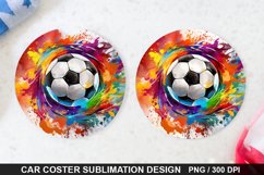 Soccer Ball Car Coaster - Coaster Sublimation Design Product Image 1