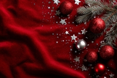Christmas Background, Christmas Red Glitter Balls Background Product Image 1