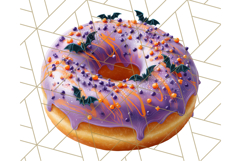 Realistic Halloween Donut Clipart PNG, Spooky Cute Sweets Product Image 4