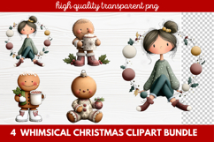 Whimsical Christmas Clipart | Cute Festive Holiday PNG Product Image 1